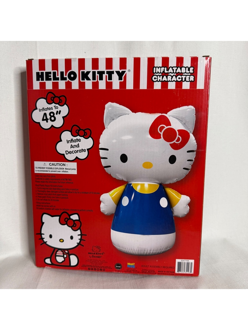 NIB Hello Kitty 48" Inflatable Character - Giant 4ft Sanrio Blow Up